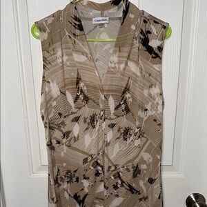 💰Calvin Klein Women's Tan Sleeveless Top